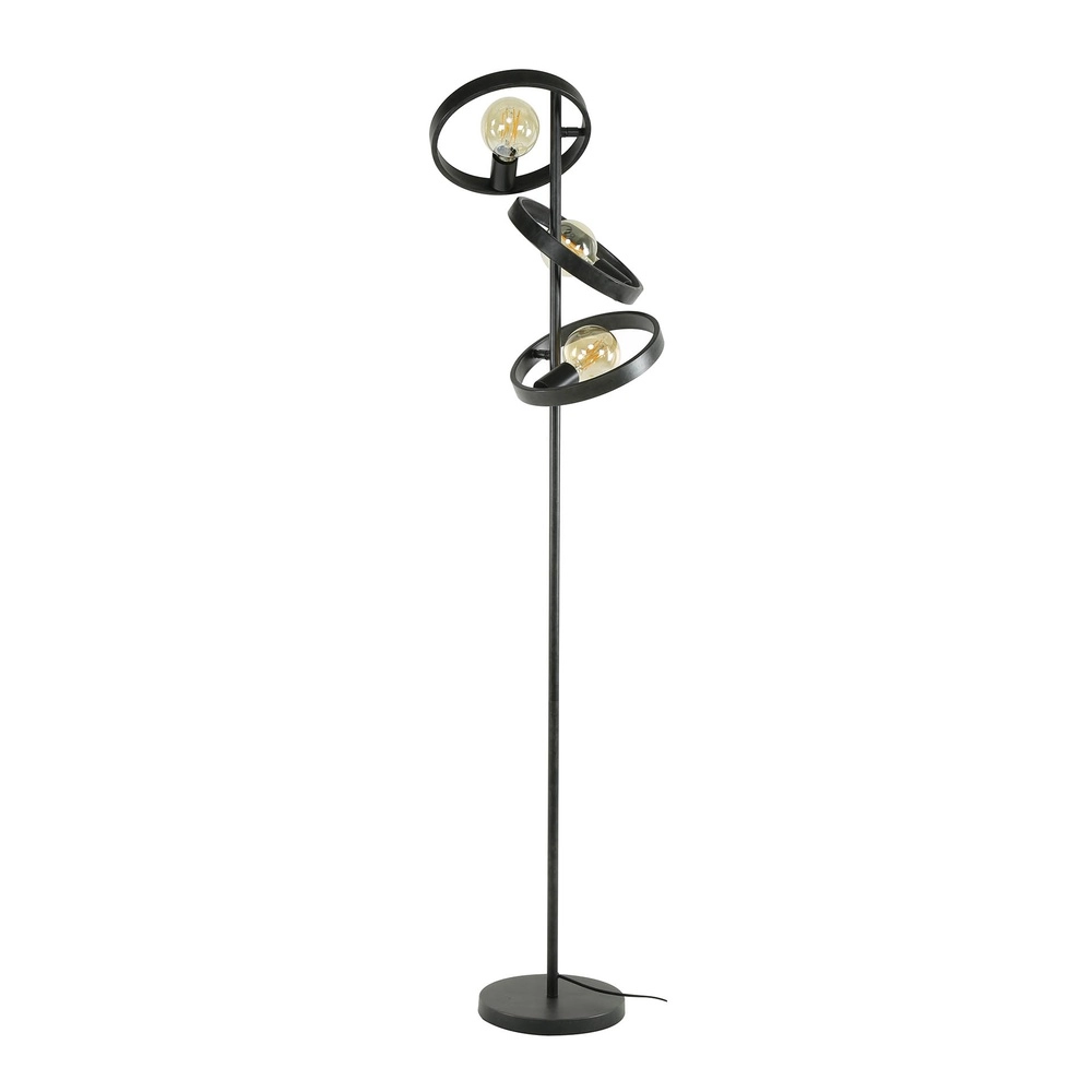 Ring-Stehlampe Hover 155 cm hoch – Holzkohle Lyora 8716803513310