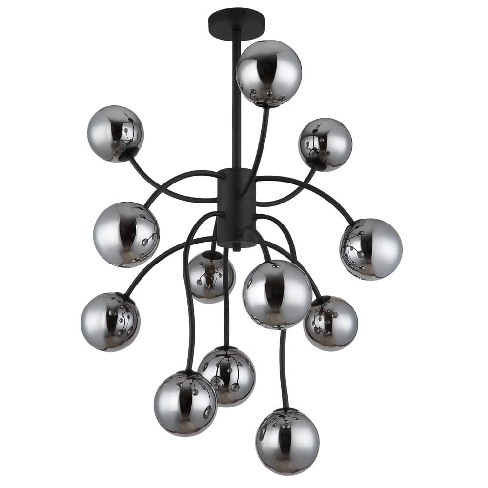 Schwarze Deckenleuchte Riha 12-flammig Globo 9007371468522