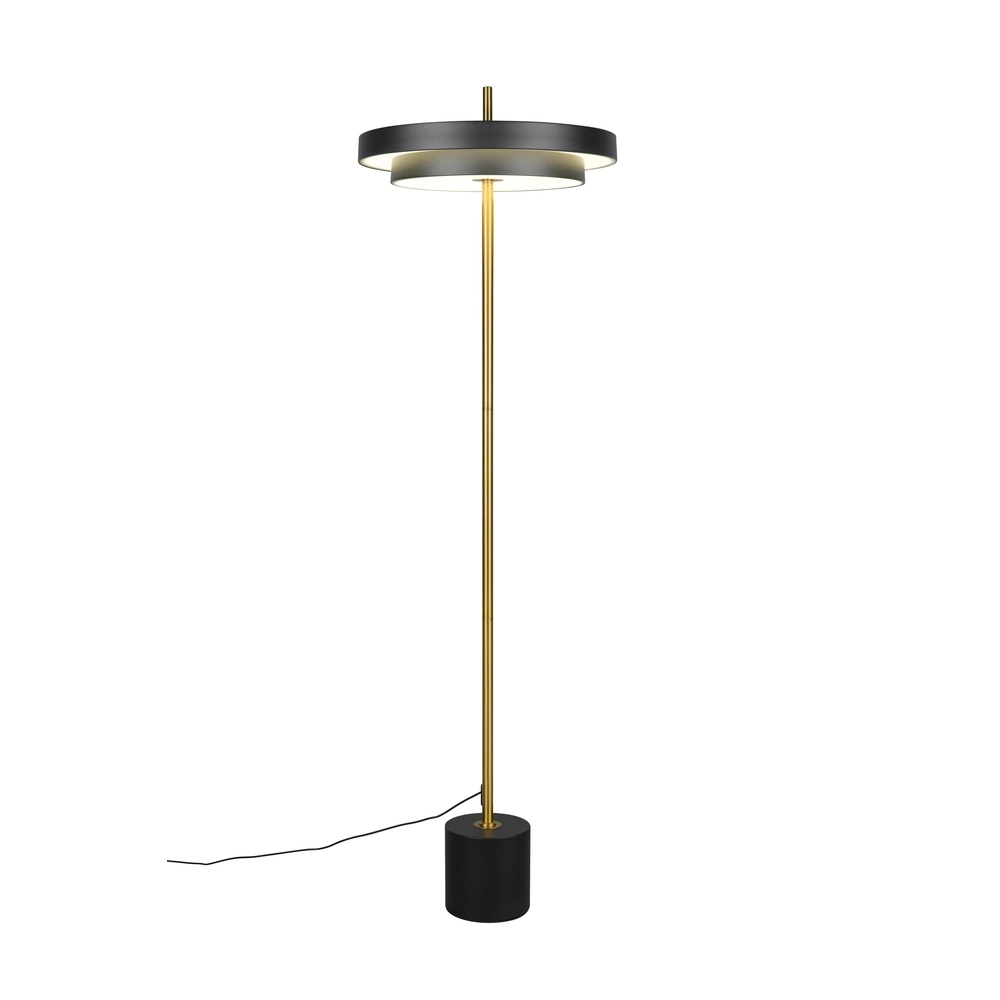 Moderne Stehleuchte Keaton schwarz mit gold Trio 4017807655926