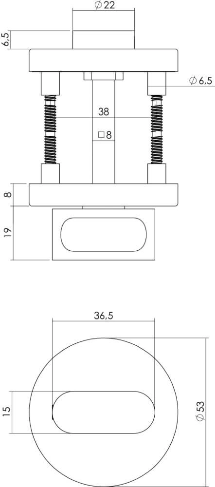 Verschluss der Toilette Tira Rosette mit Grat Edelstahl Intersteel 8714186130490