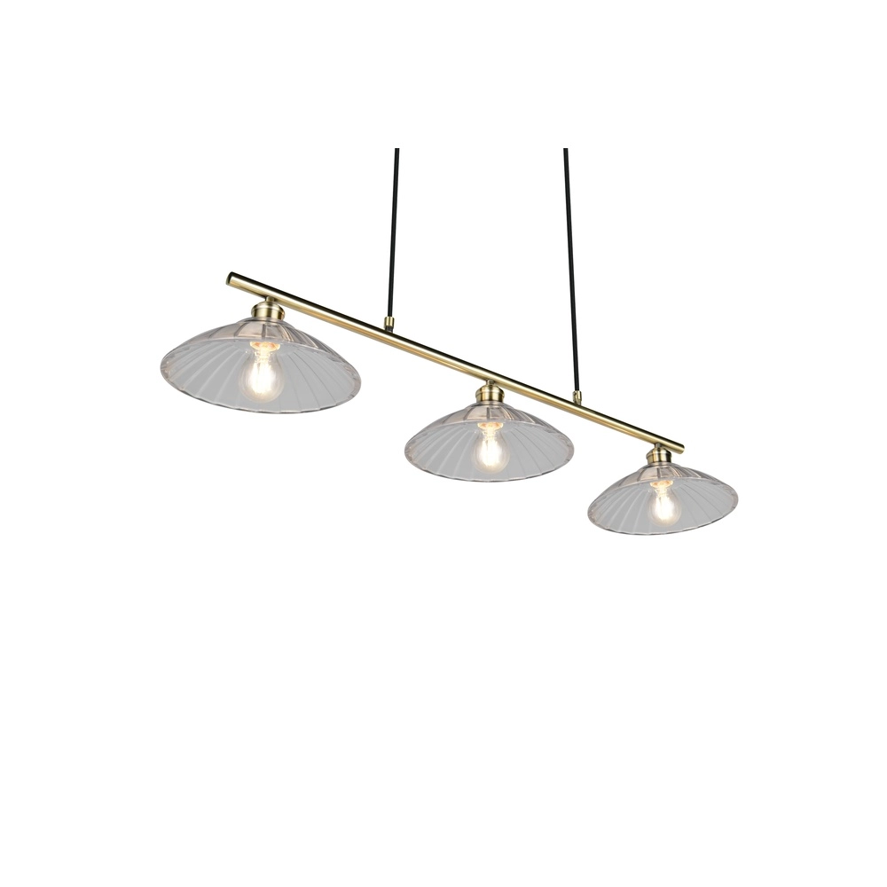 Klassische Pendellampe Eluna 3-Licht alte Messing Trio 4017807682526