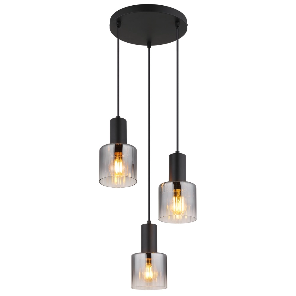 Design-Pendellampe Jack 3-Licht Schwarz
