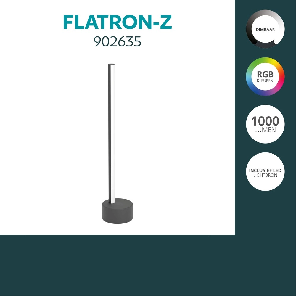 Intelligente Tischlampe Flatron-Z Schwarz Eglo 9008606390595