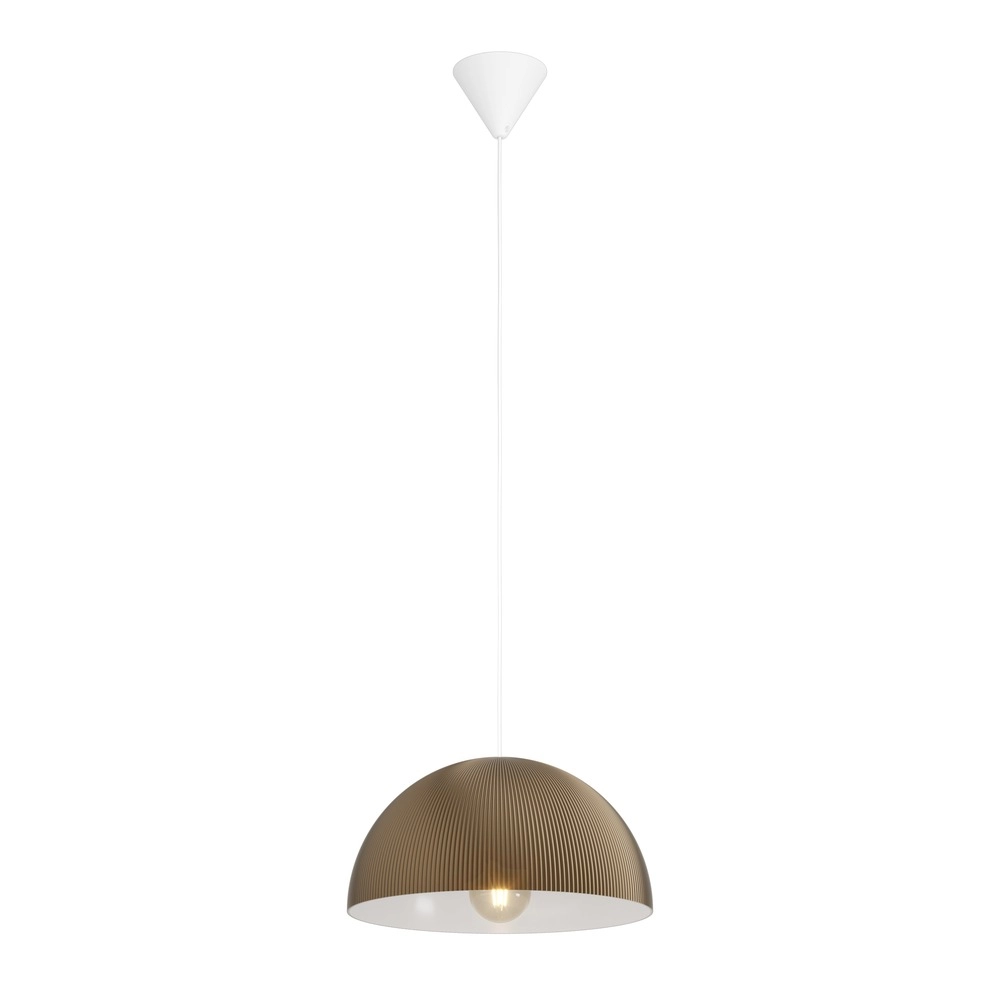 Design-Pendellampe Gaetano 2 Bronze mit weißem Ø 40 cm