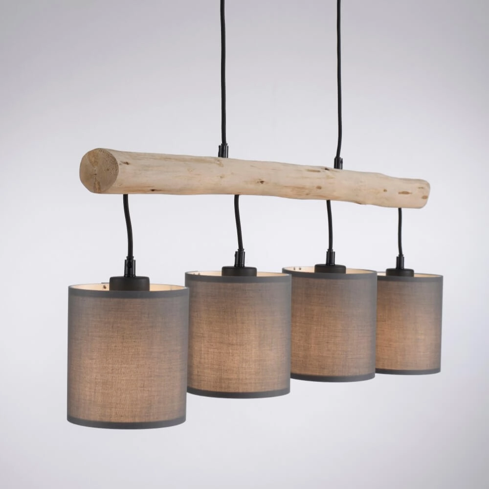 Ländliche Hängelampe Green Tribu Taupe Just Light 4043689995171