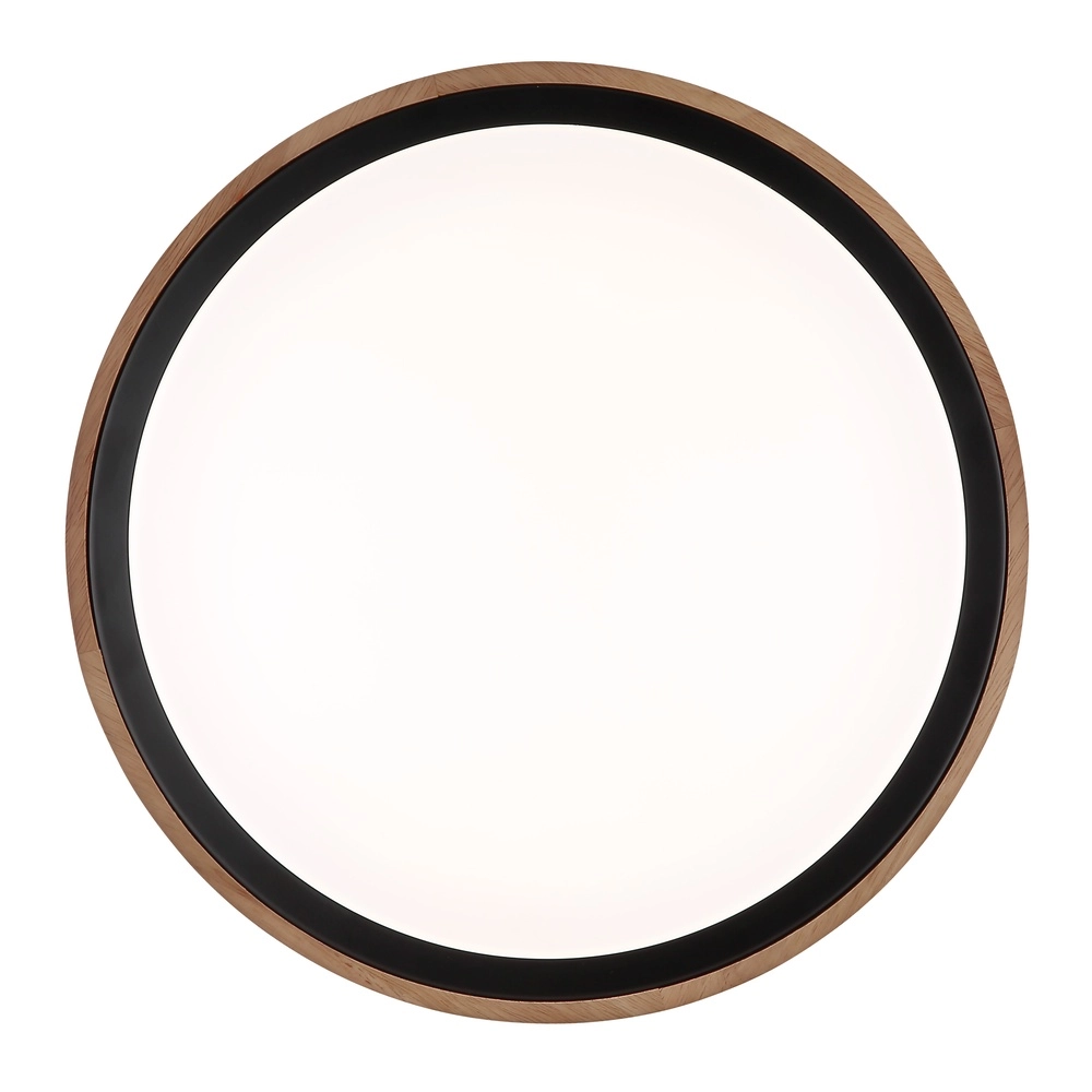 Deckenlampe Bruno Ø 36cm schwarz mit Holz Globo 9007371474592