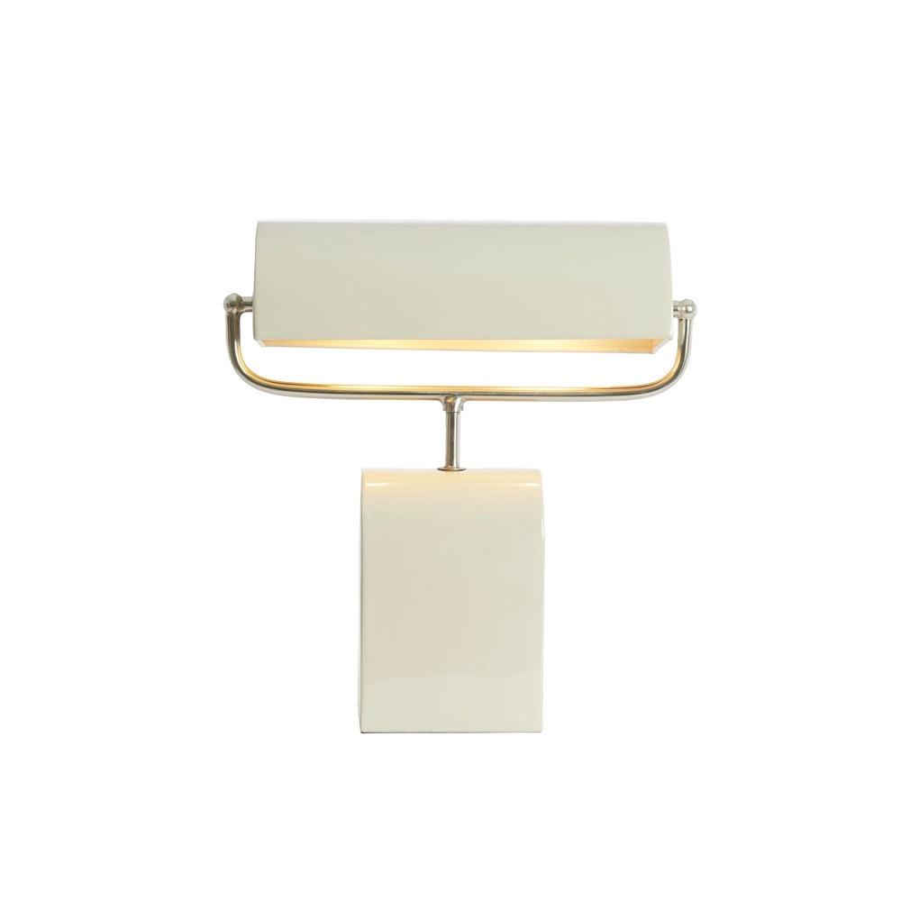 Crèmefarbene Schreibtischlampe Cardona mit Nickel – 1x E27 Light & Living 8717807816254