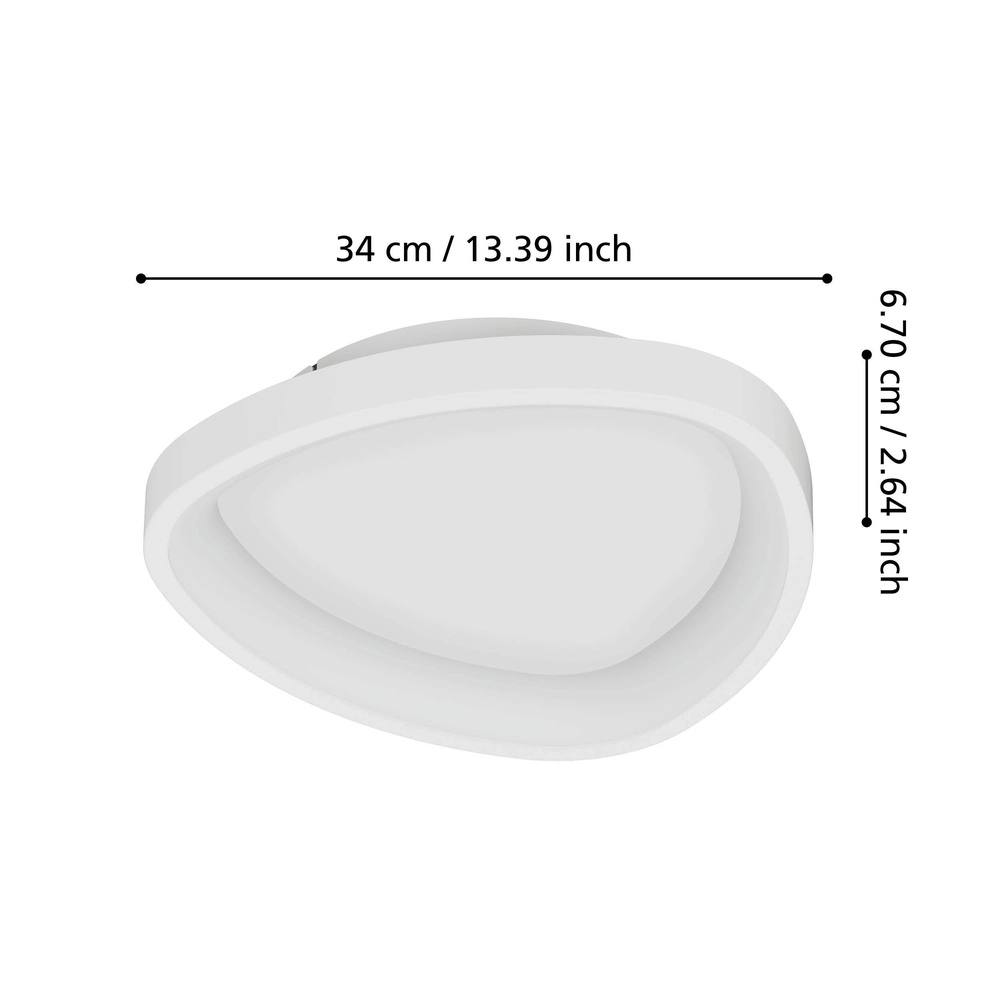 Moderne LED-Deckenbeleuchtung Loretello weiß – Ø 35 cm Eglo 9008606316441