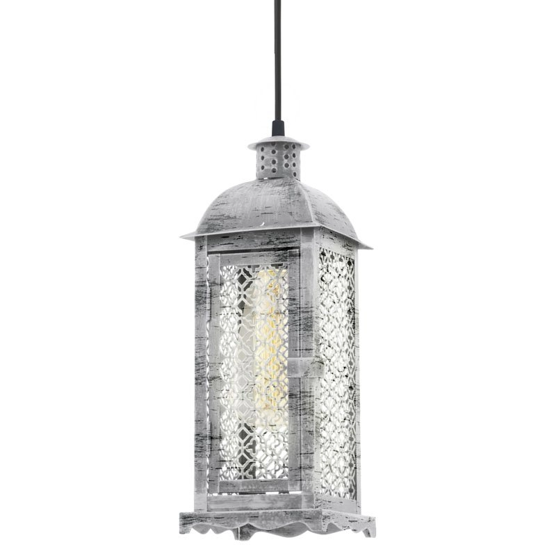 Pendelleuchte Vintage Square Antik silber