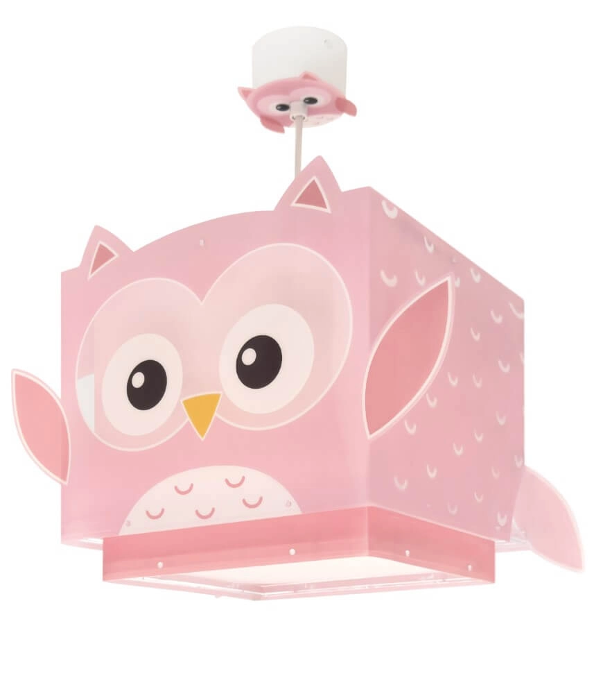 Kinderzimmer-Hängelampe Pink Owl