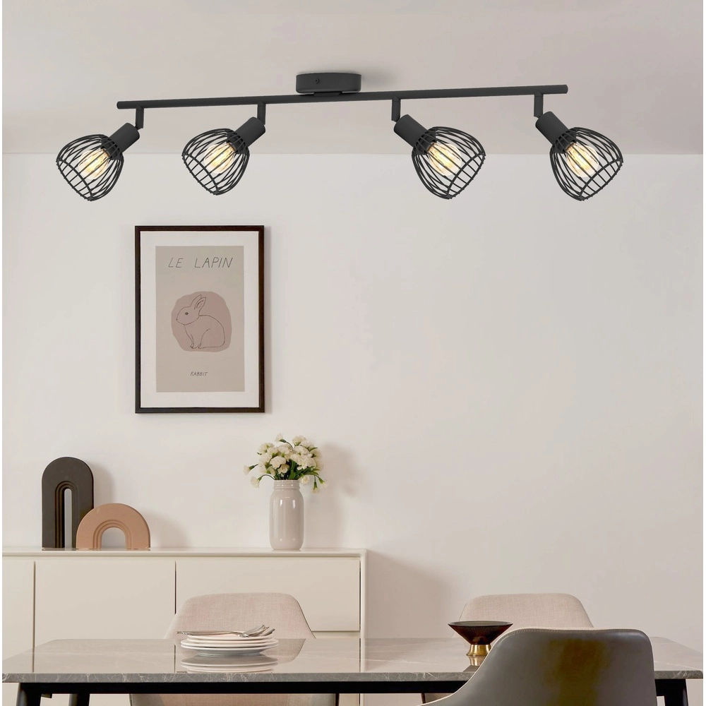 4-Licht-Drahtlampenscheinwerfer Sonnino schwarz - E14 Eglo 9008606306053