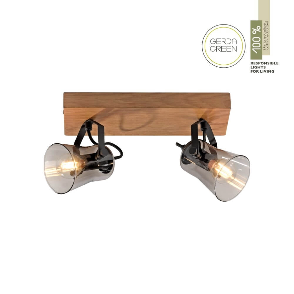 Deckenleuchte Green Langstrom Holz 2-flammig Just Light 4043689994877