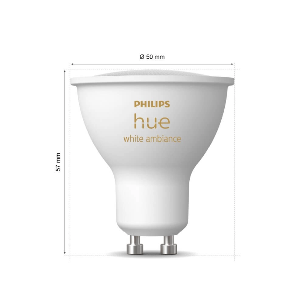 Lichtquelle Hue GU10 - 4,2W - White Ambiance 3er-Set Philips 8720169230095