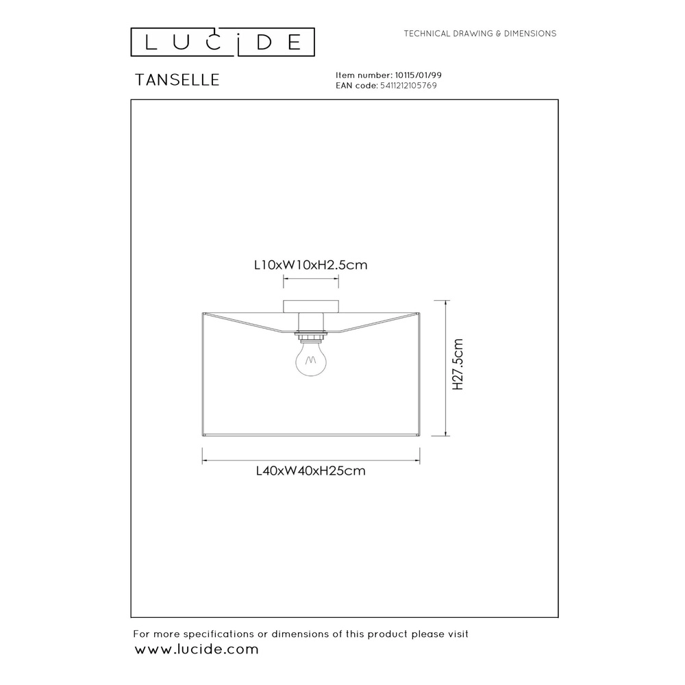 Farbige Deckenlampe Tanselle Ø 40cm Lucide 5411212105769