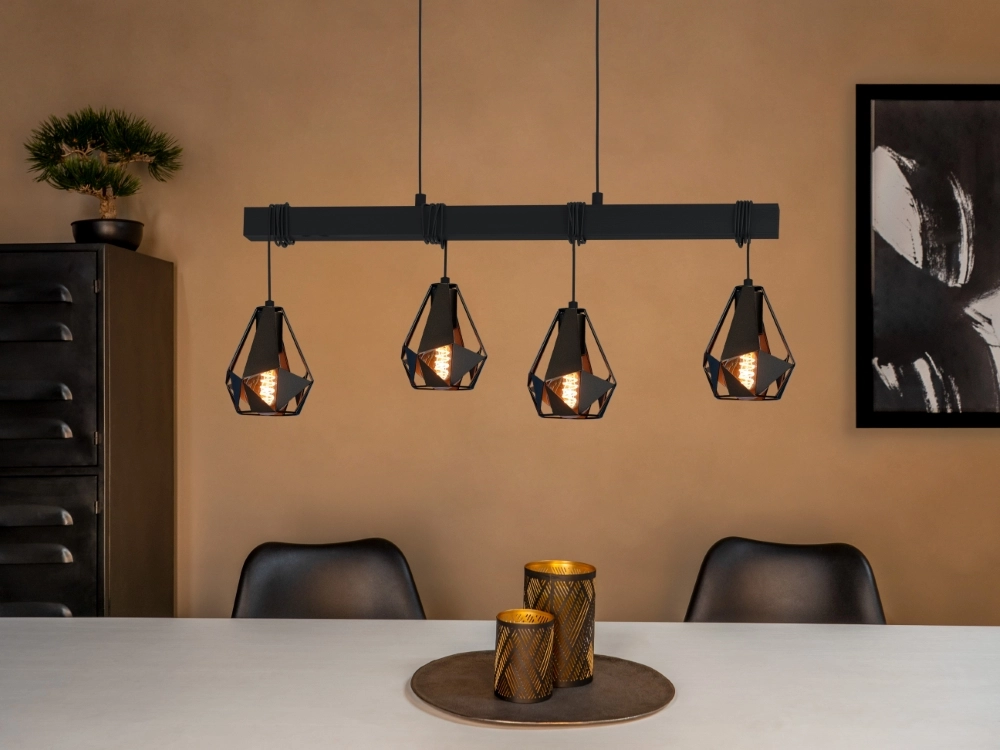Design-Pendelleuchte Townshend 7 schwarz Eglo 9002759334253