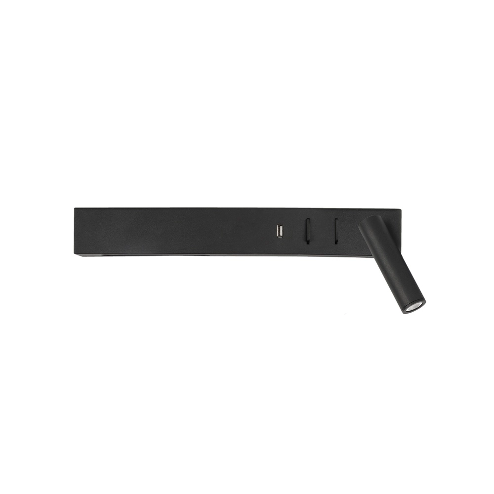 Nachttischlampe Vida Rechts Schwarz mit USB Lyora 5212017427854