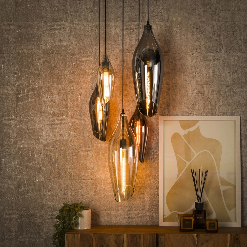 Vide Pendellampe Cocoon 5x farbiges Glas Lyora 8716803511910