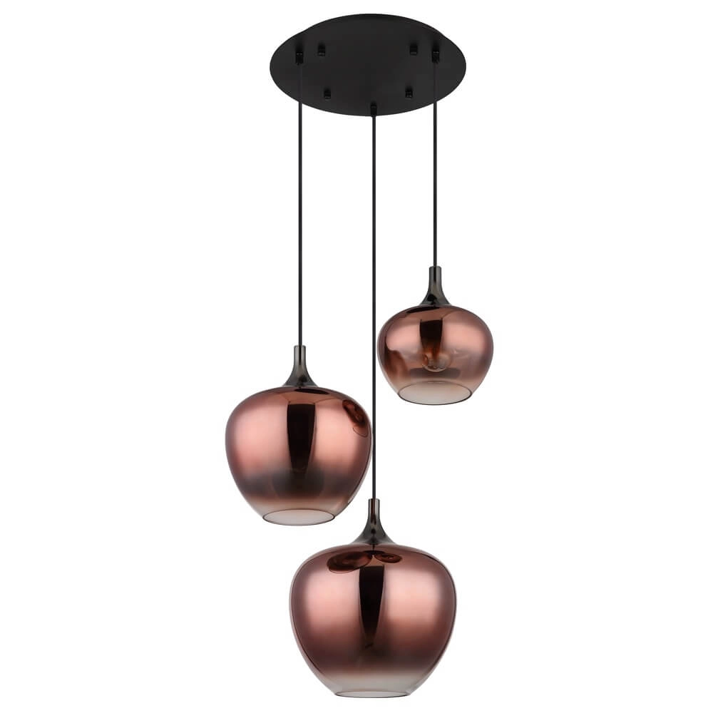 Schwarze Pendelleuchte Maxy mit rotem Glas Ø 48cm Globo 9007371459971