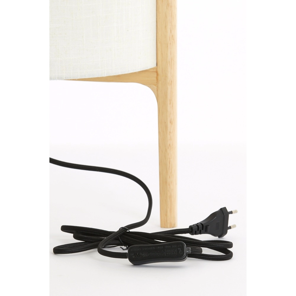 Tischlampe Litto Ø 35cm – Holzlook mit Naturleinen Light & Living 8717807792725