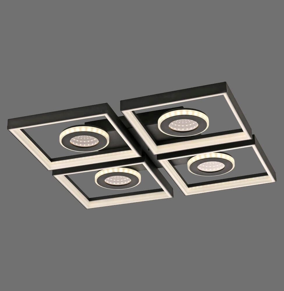 Quadratische Deckenleuchte Traforo Quatro Paul Neuhaus 4012248384909