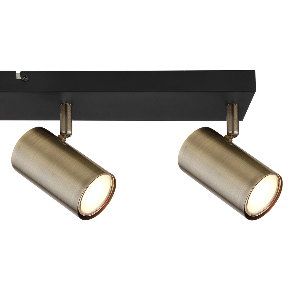 Deckenlampe 4-Licht Robby Schwarz mit Bronze Globo 9007371430994