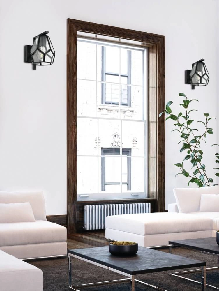 Wandlampe Mardyke schwarz mit Glas Eglo 9002759436452