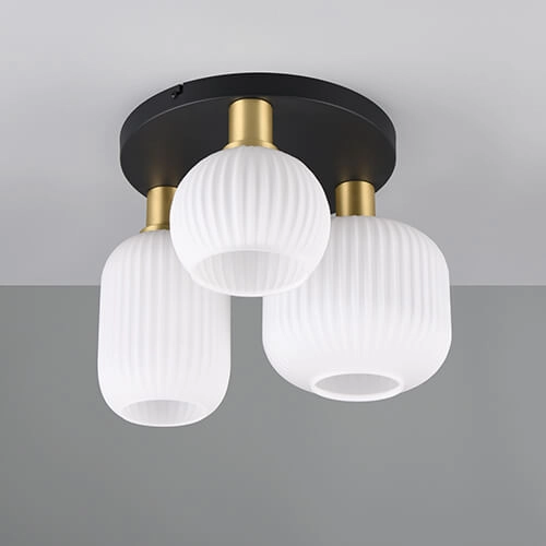 Trendige Deckenleuchte Diva mit weißem Glas Trio 4017807614541