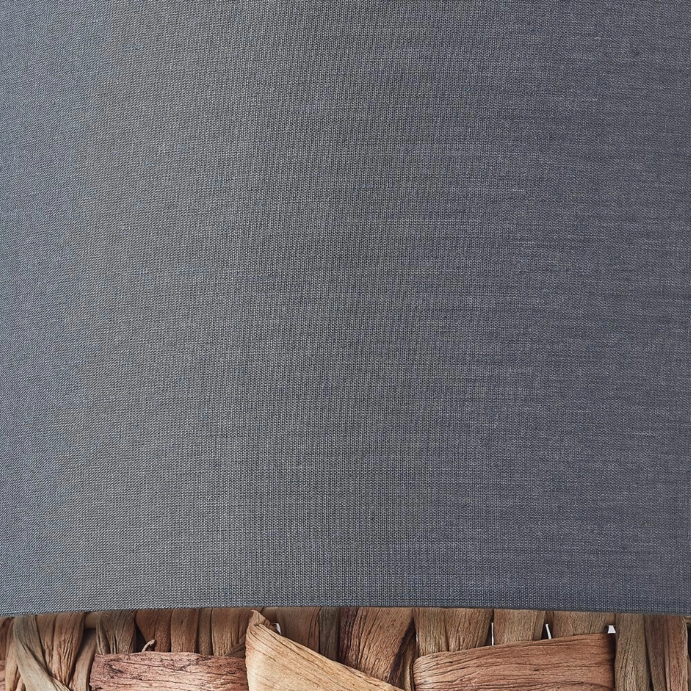 Hängelampe Waterlilly Rattan mit grauem Stoff Brilliant 4004353411878
