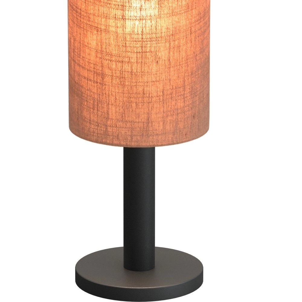 Tischlampe Lisbourg Schwarz mit beigefarbener Kapuze Masterlight
