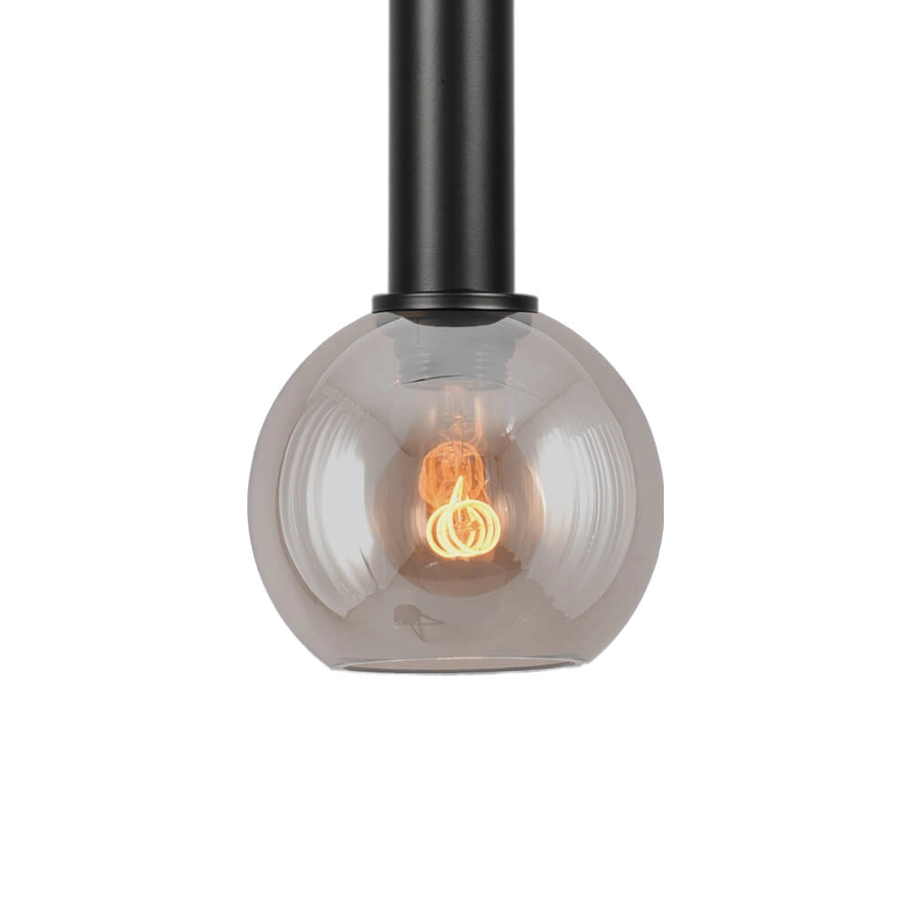 Hängelampe Ø 15cm Bella 2 Schwarz mit goldenem Glas Masterlight 8718121334288