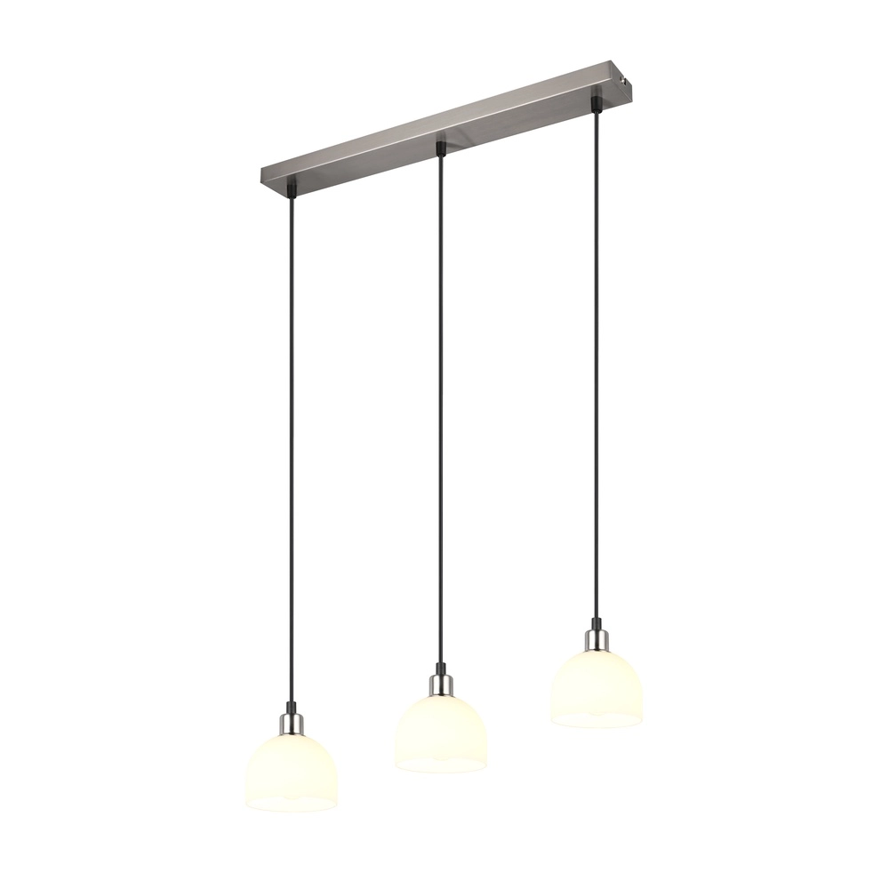 Nickel Pendelleuchte Molly 3-flammiges Weißglas Trio 4017807618099