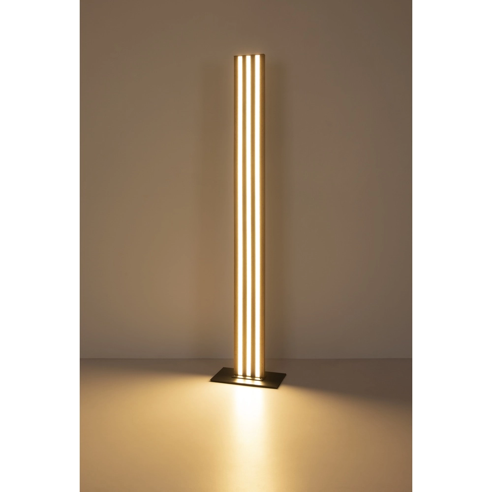 Stehlampe Hayden Schwarz mit Holz Globo 9007371580583