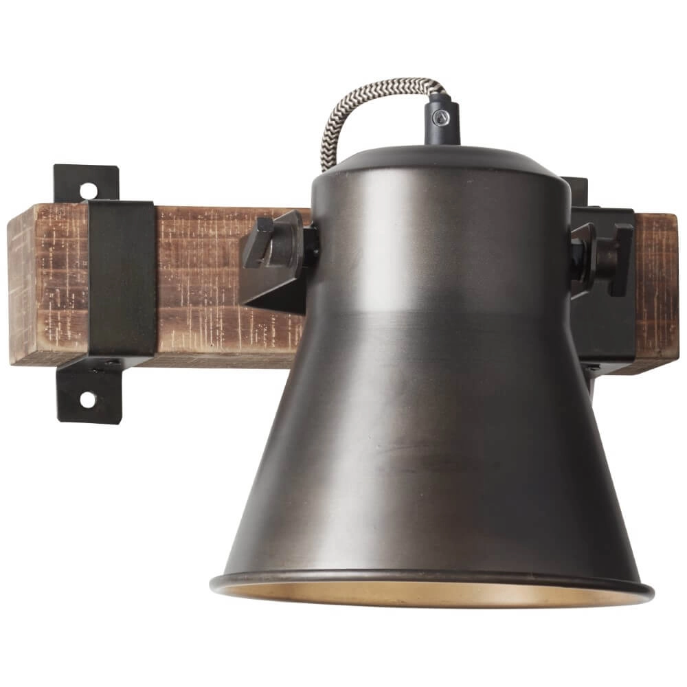 Wandlampe Decca schwarz mit braun