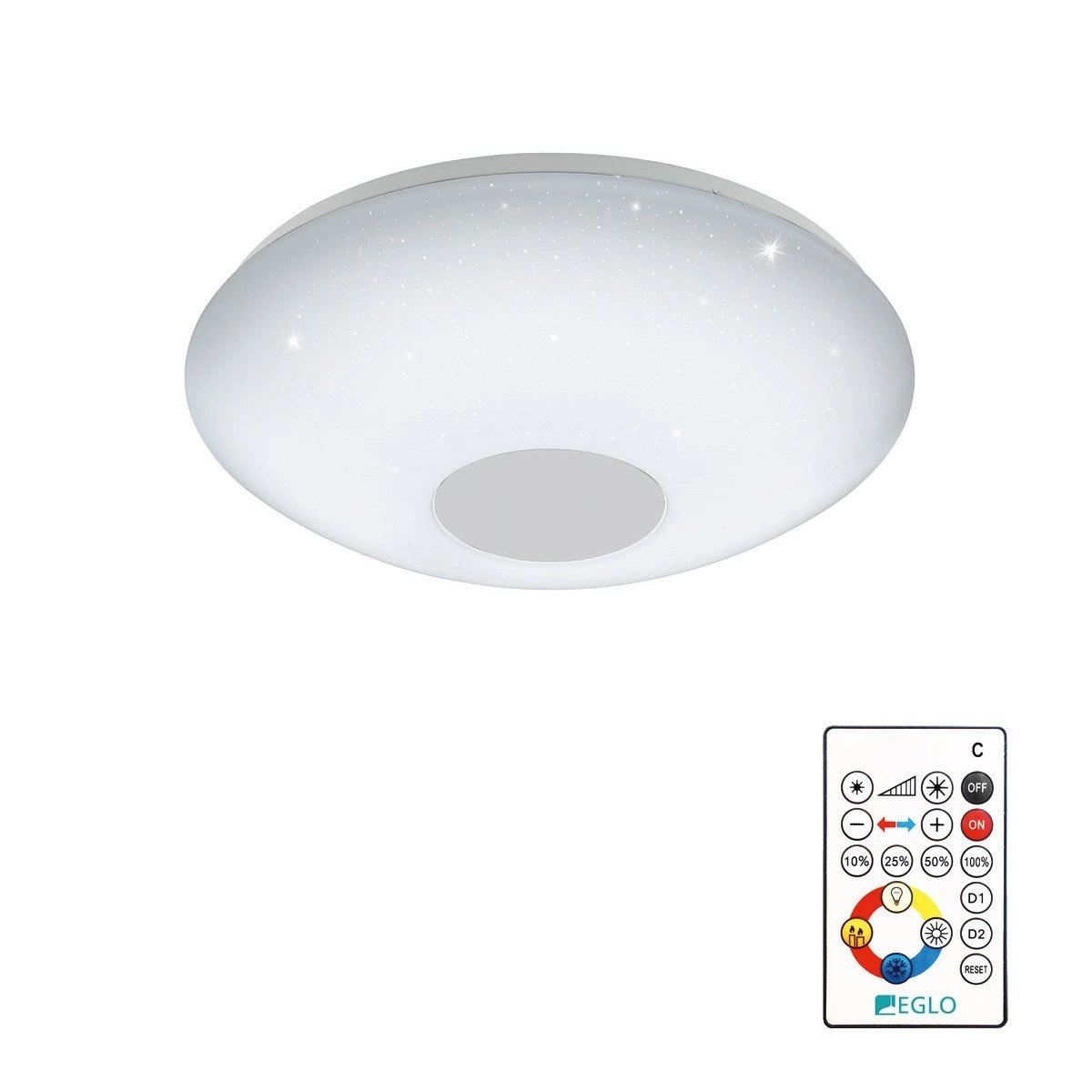 LED-Deckenlampe Voltago 2 RGB Crystal ungefähr 30 cm weiß