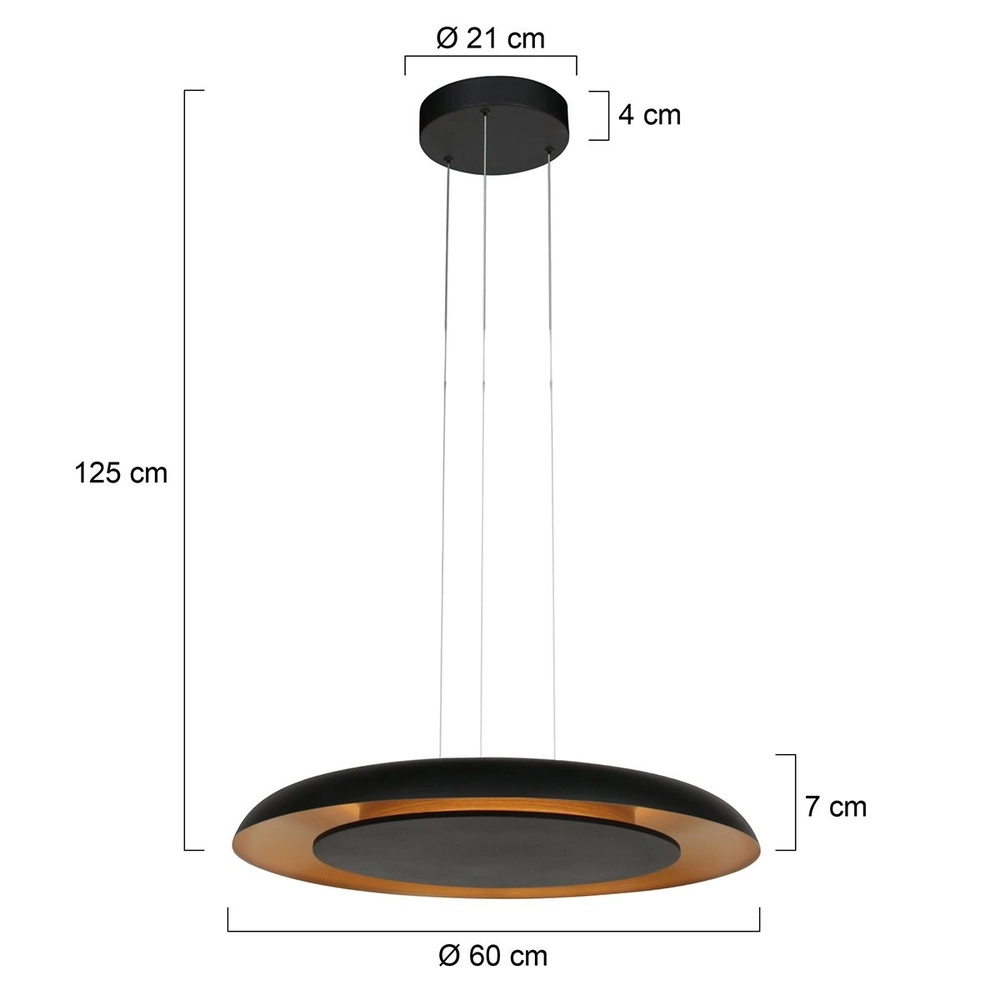 Pendelleuchte Golden Veil schwarz Ø 60cm Steinhauer 8712746180305