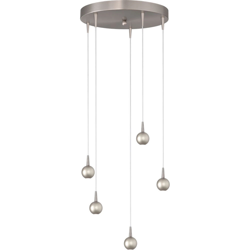 5-Licht Pendellampe Talana Nickel Ø 35 cm DTW