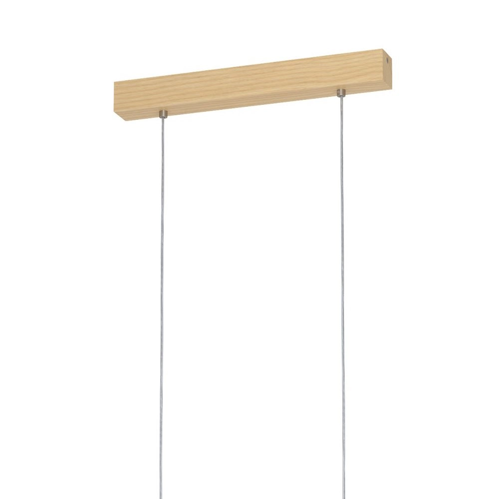 Esszimmer Hängelampe Castralvo Holzbraun mit bernsteinfarbenem Glas Eglo 9008606310050