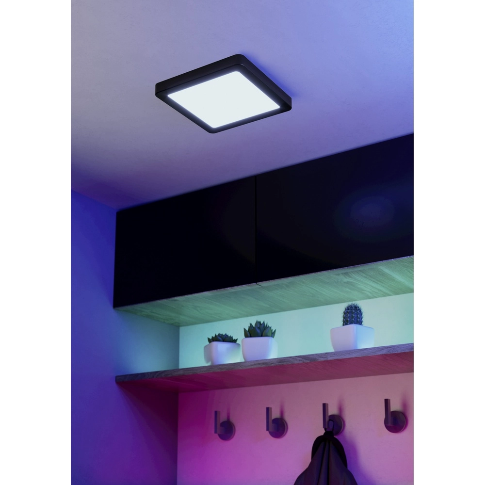 Deckenlicht IP44 Fueva 6-Z Quadrat – Schwarz – 22x22 cm Eglo 9008606330515