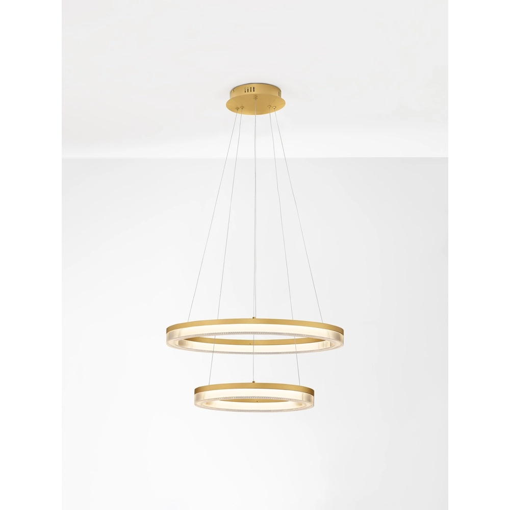 Goldene Pendelleuchte Luana 2-flammig