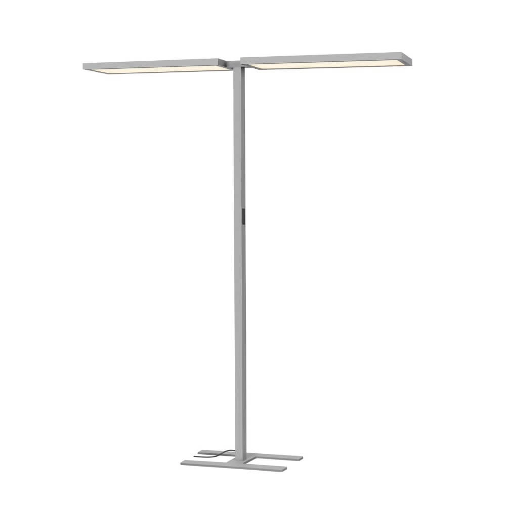 LED-Büro-Stehleuchte Worklight Pro grau - doppelt