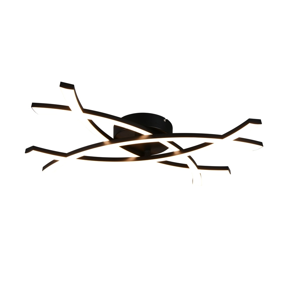 Moderne Deckenleuchte Pollock 40cm schwarz Trio 4017807659023