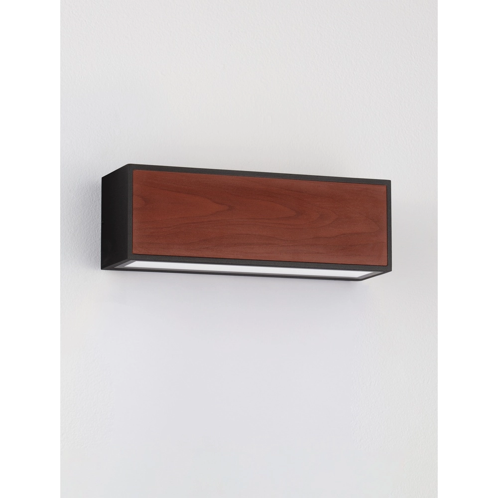 Solar-Wandleuchte Brown schwarz mit Holz Lyora 5212017449443