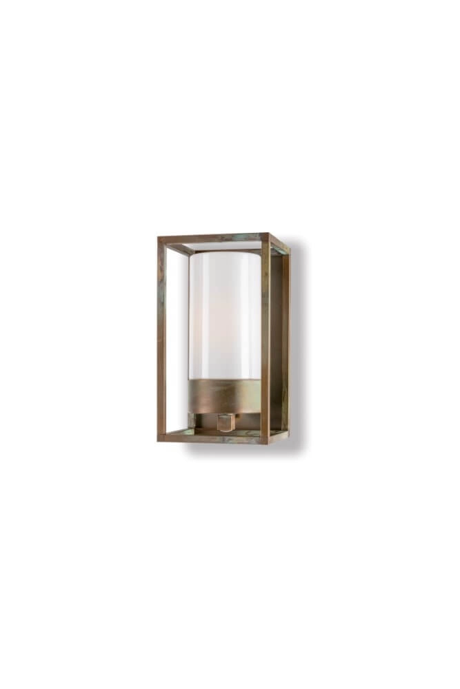 Ländliche Außenleuchte Cubic3 weißes glas