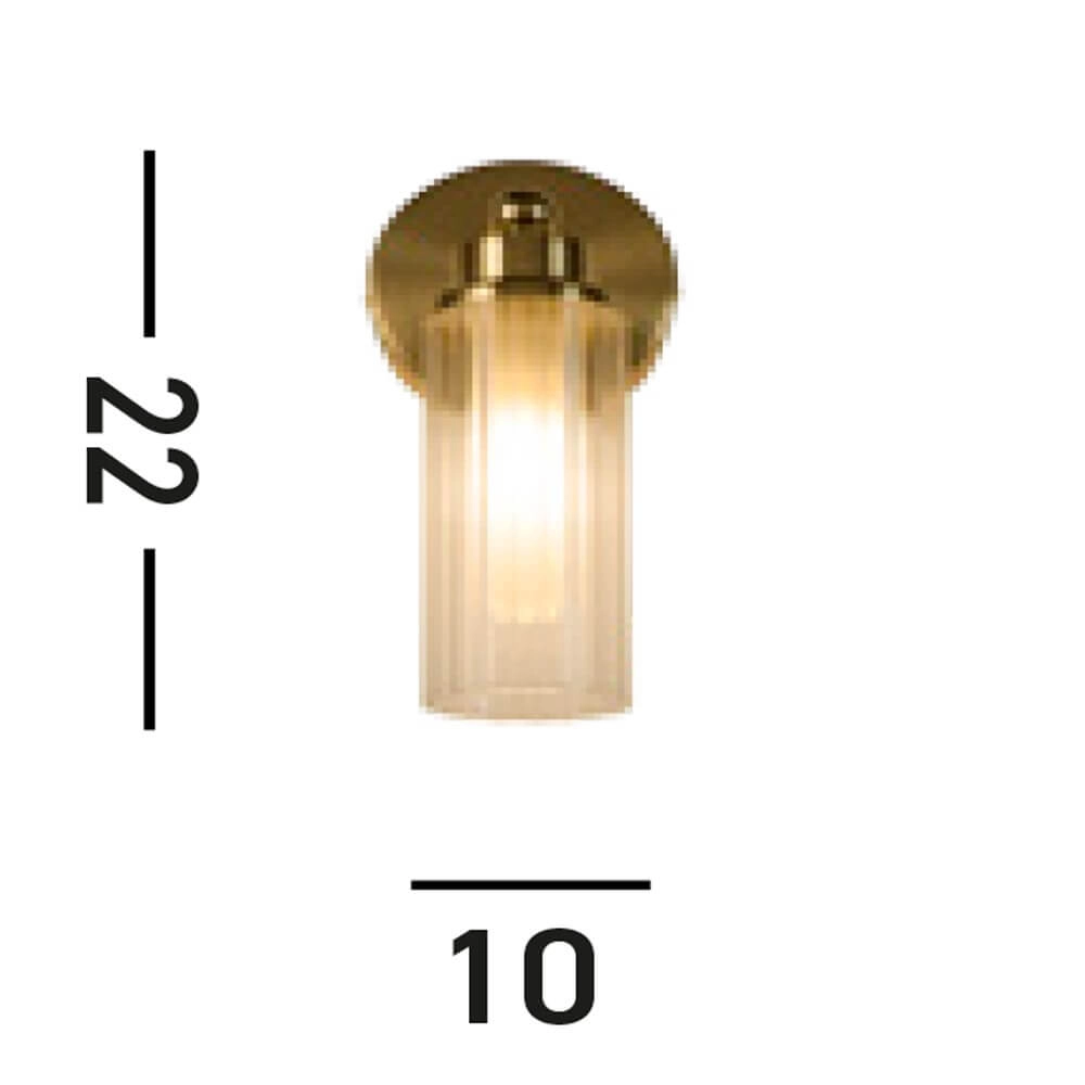 Goldene Wandleuchte Imperial mit geripptem Glas Searchlight 5053423271958
