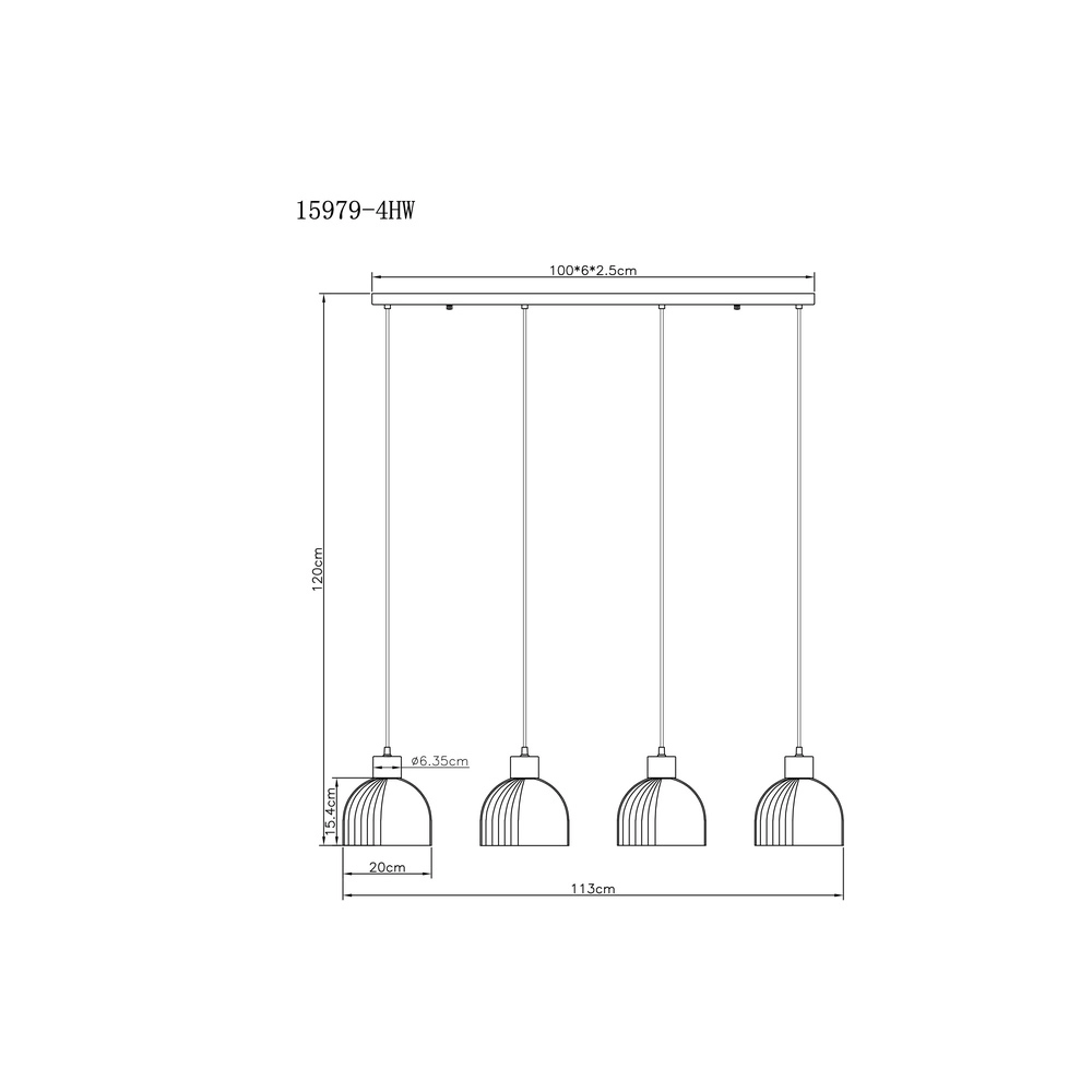 4-Licht Pendellampe Swanson Weiß Globo 9007371581009