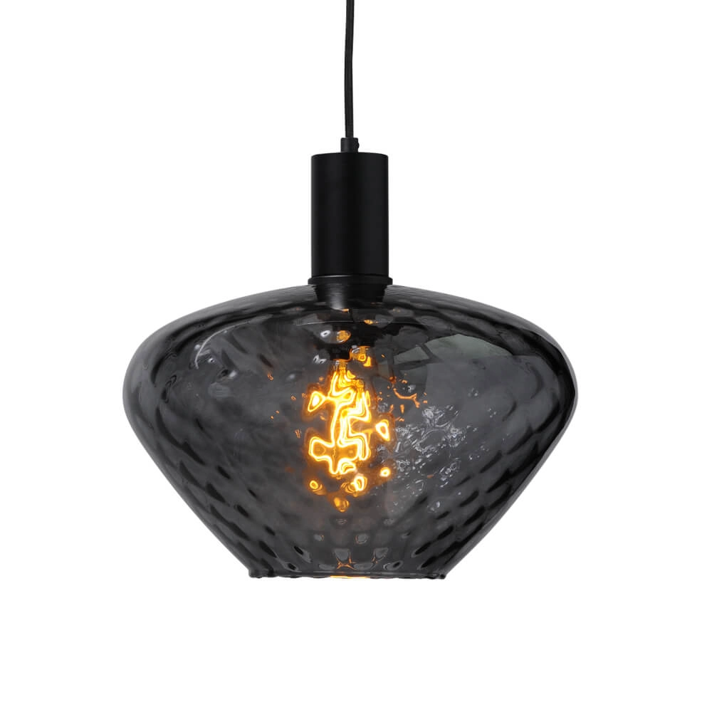 3-flammige Hängelampe - schwarz - Porto mit klaren Blossom-Gläsern Masterlight 8718121269528
