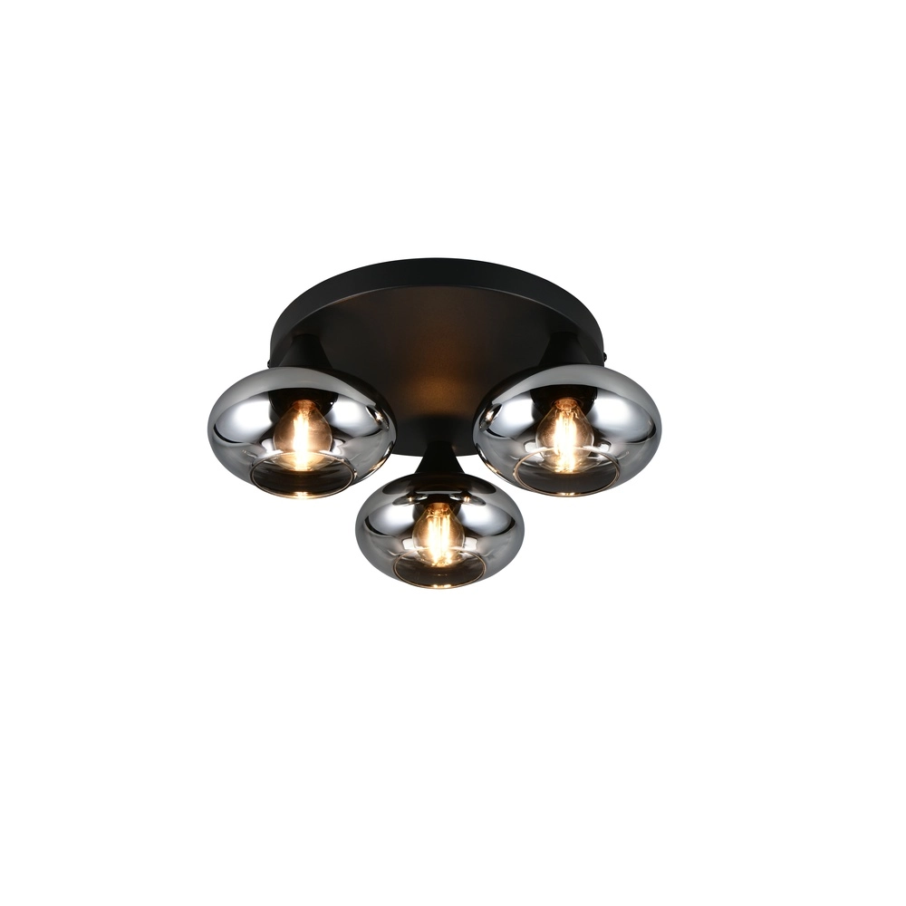 Deckenlampe Divina schwarz mit Rauchglas Trio 4017807667387