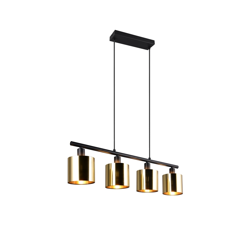 Pendelleuchte Jason schwarz mit goldenen 3-flammig Trio 4017807641165