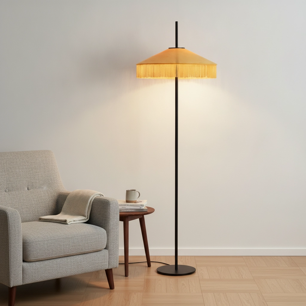 Tiffany-Stehlampe Velvy Gelb