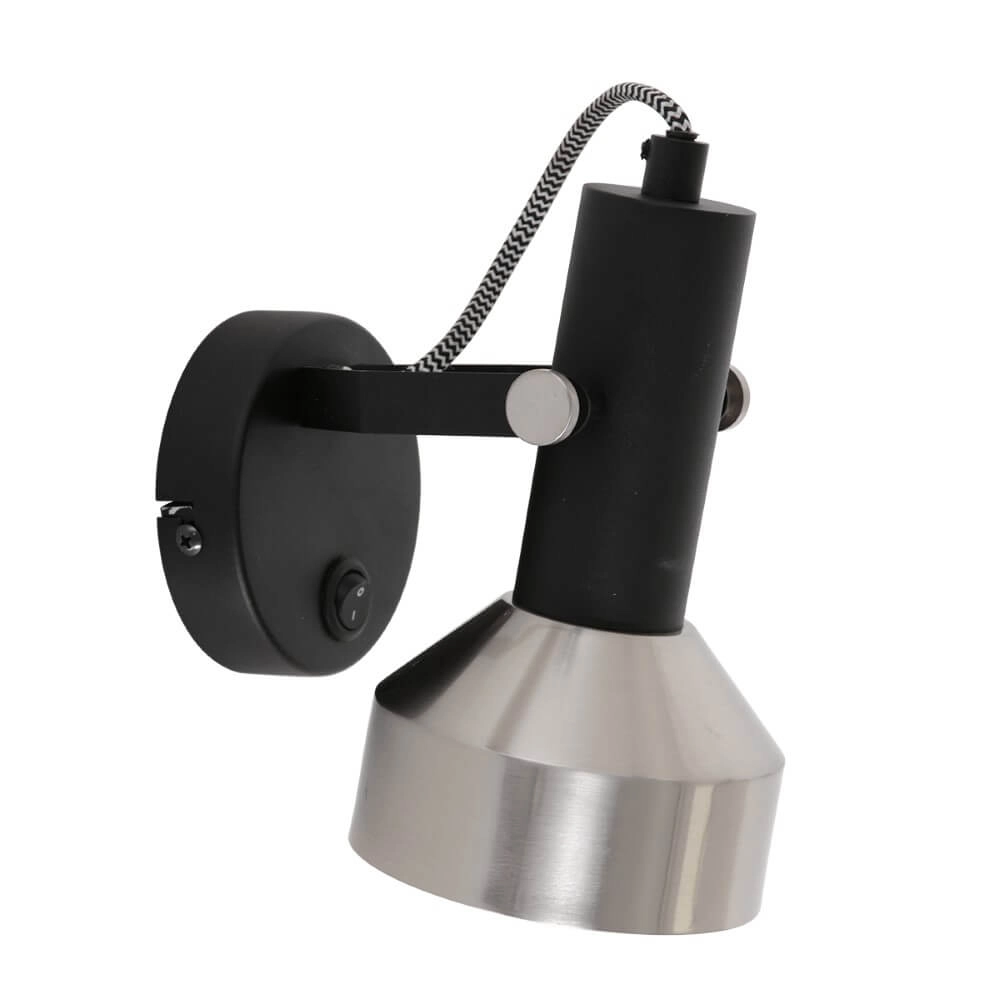 Schwarz mit Wandleuchte aus Edelstahl Acier Steinhauer 8712746151442